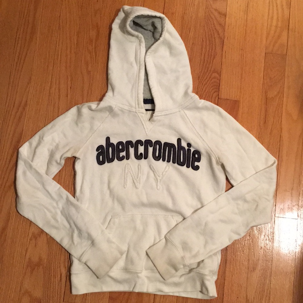 Girls White Abercrombie Hoodie